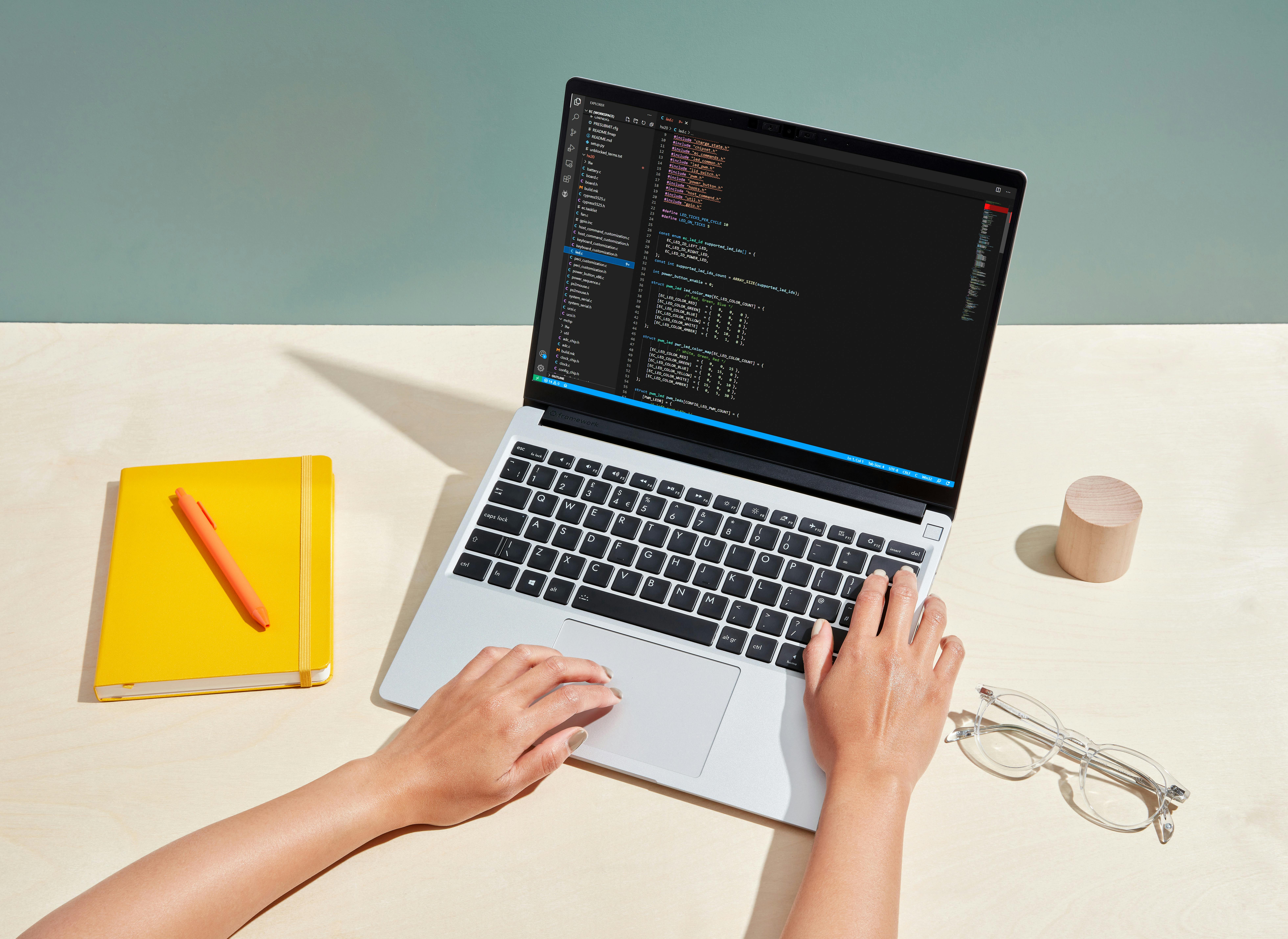Typing on a Framework Laptop 13