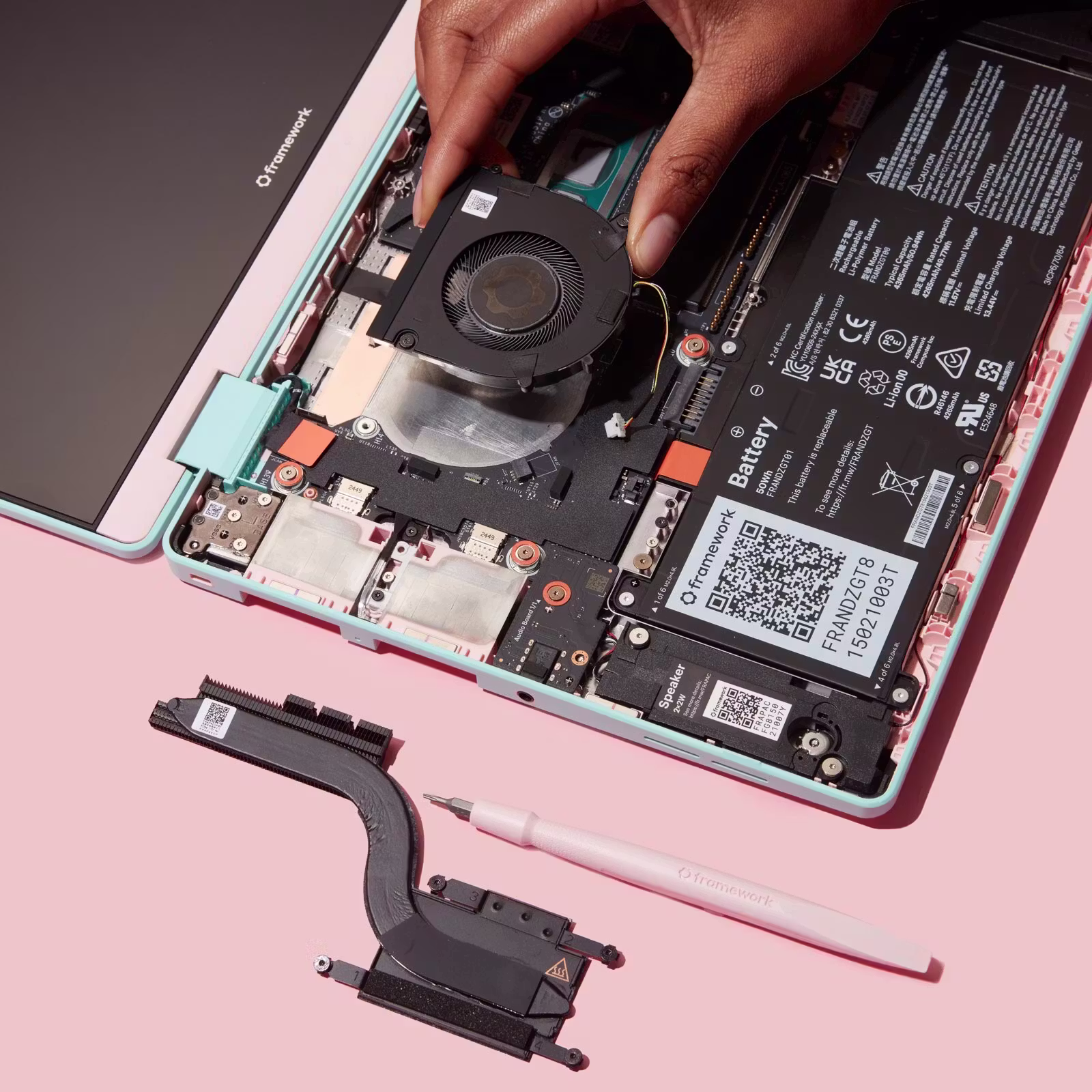 Placing a fan into a Framework Laptop 12