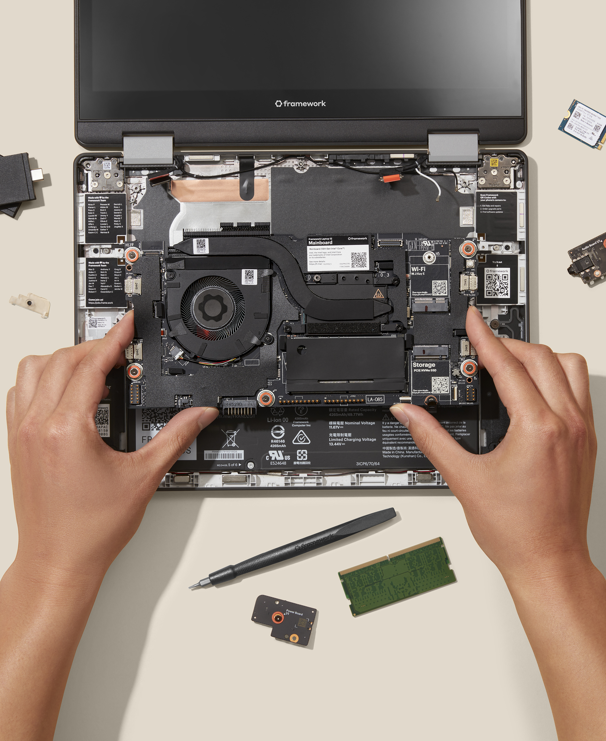 Replacing a Framework Laptop 12 Mainboard