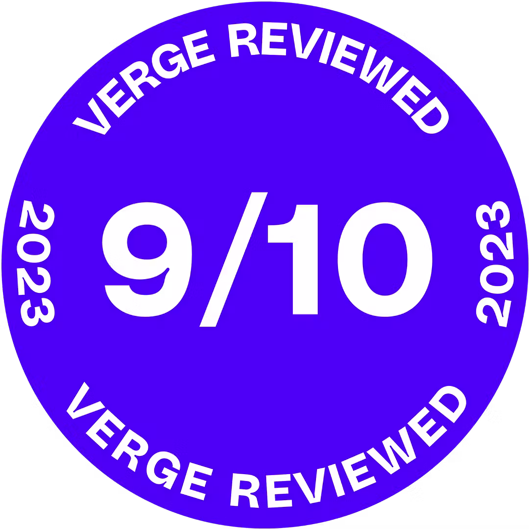 The Verge testimonial badge