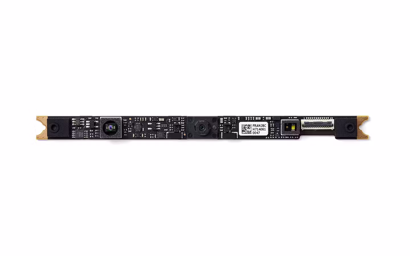 Top-down studio shot of a Framework Laptop 16 2nd Gen Webcam Module.