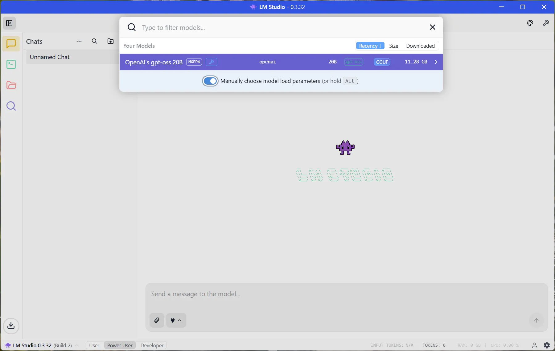Select a model to load