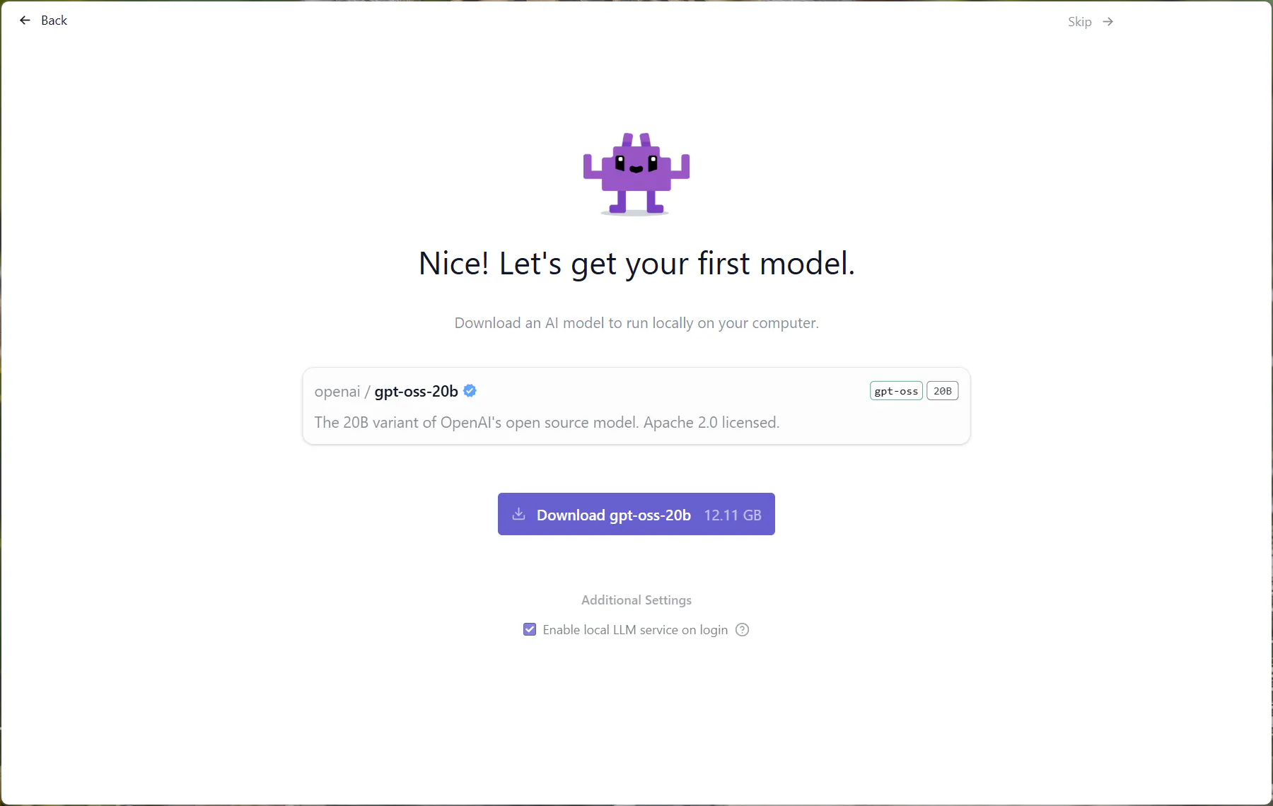 Download screen