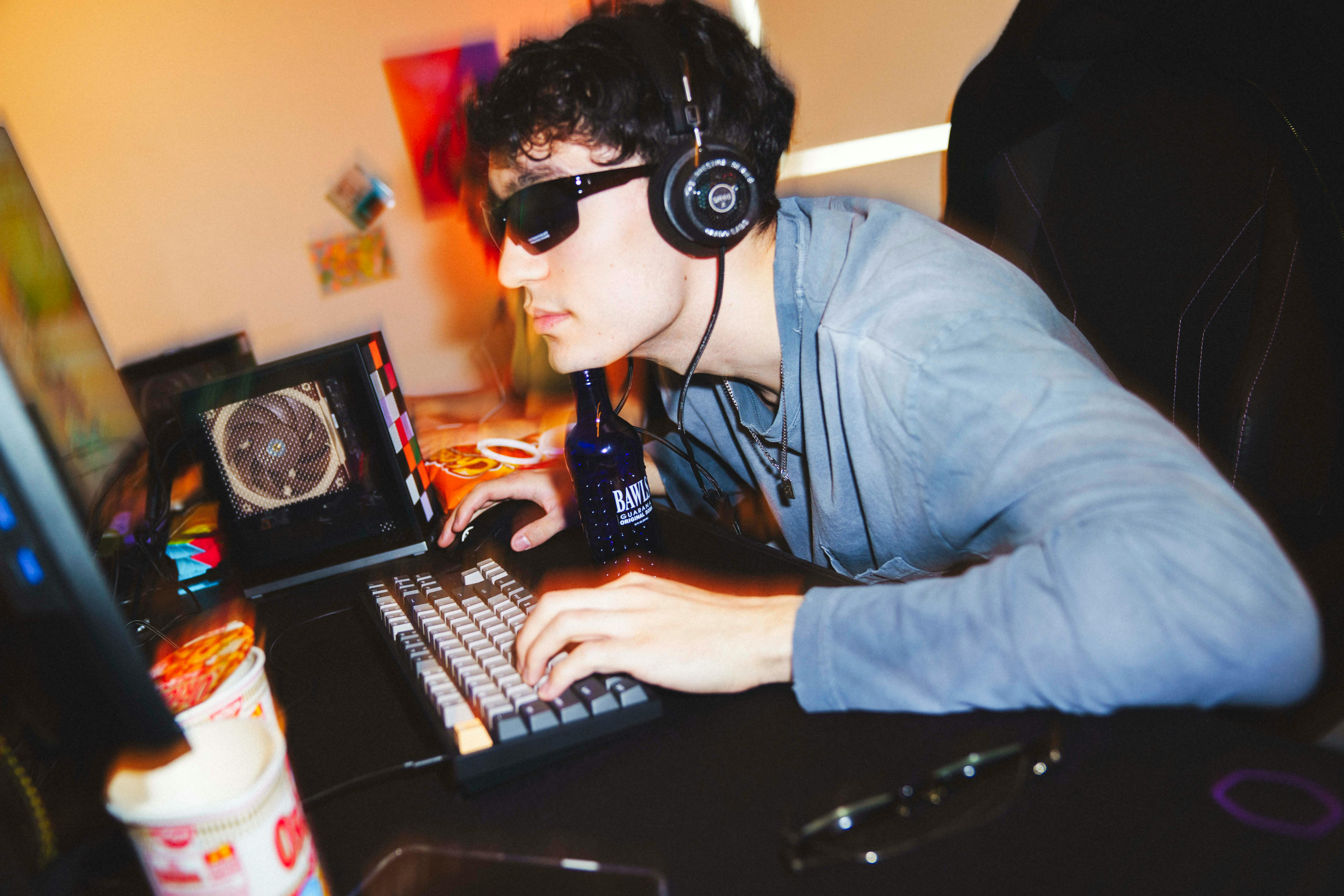 Man gaming on Framework Desktop