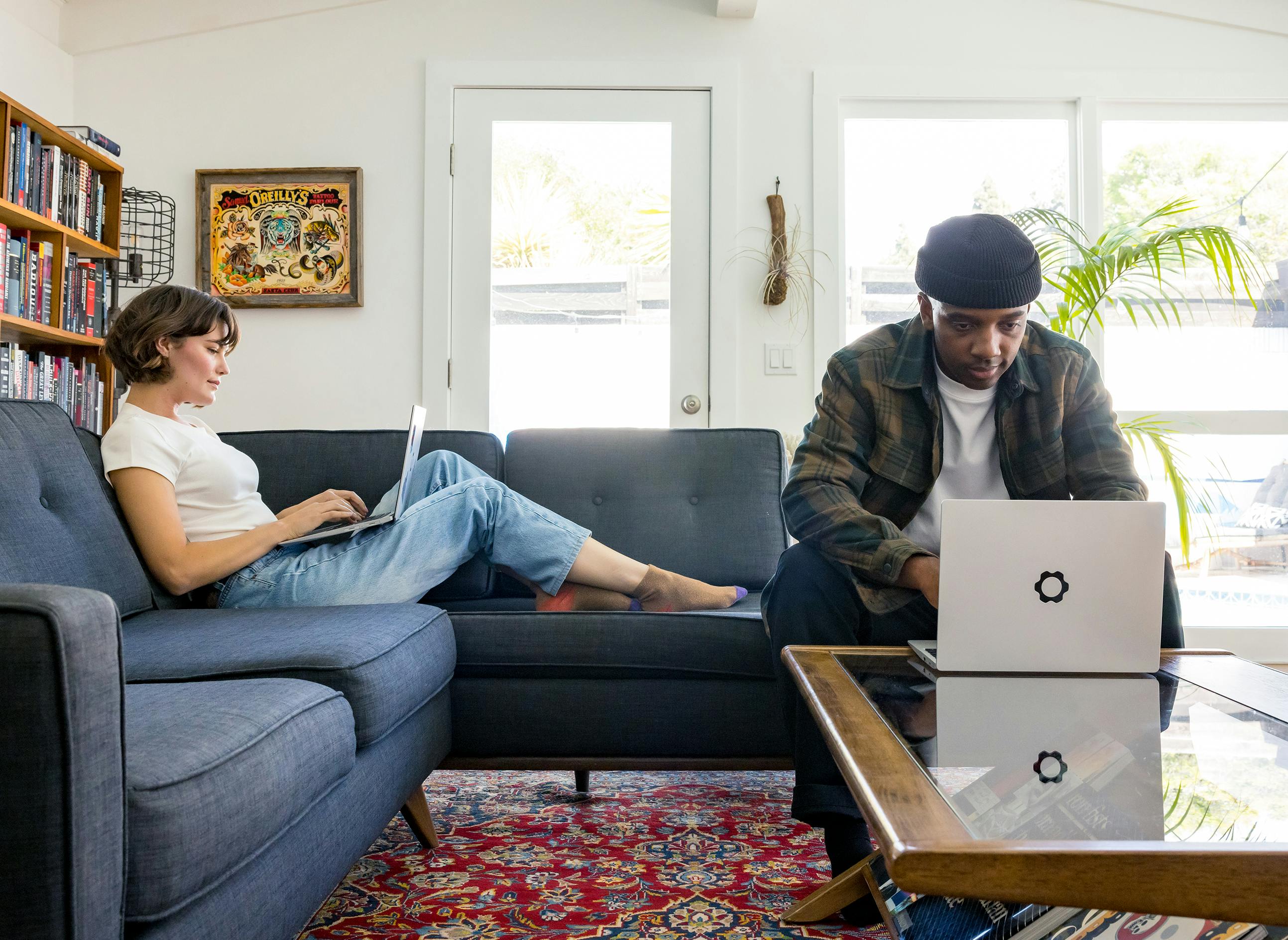 Two people using Framework Laptops