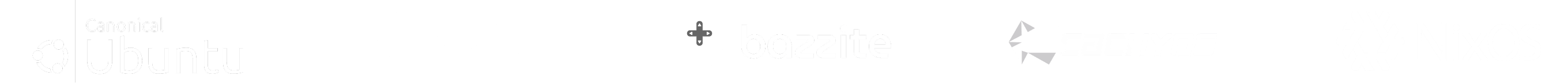 A Linux distros logo garden consisting of Ubuntu, Fedora, NixOS, Bazzite, and CatchyOS